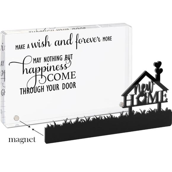Acrylic New Home Plaque - "May Nothing But Happiness Come Through Your Door" - Picture 2 of 3